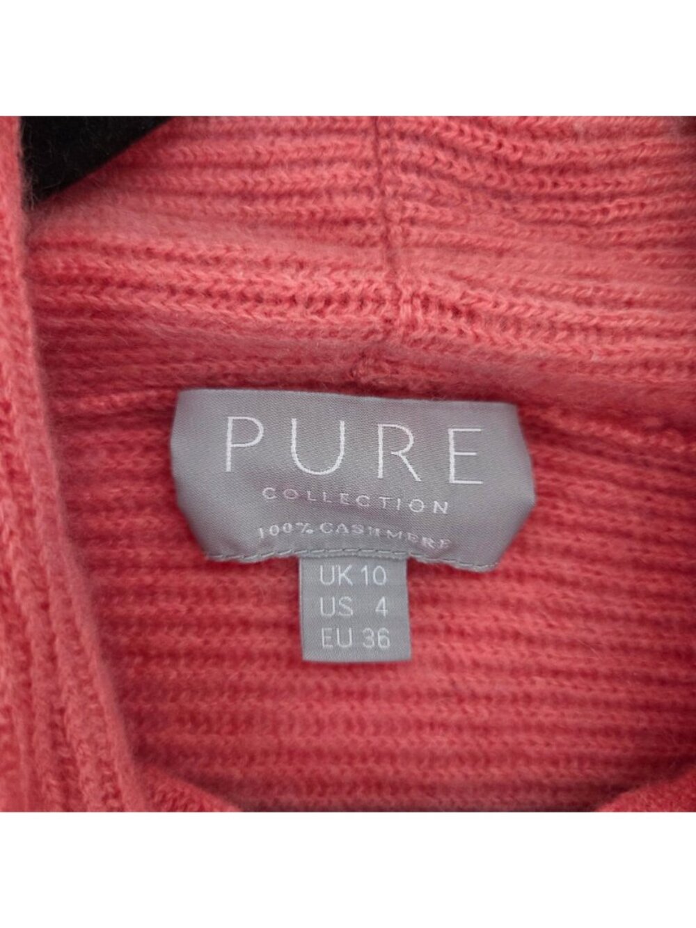 Pure Collection 100% Cashmere Turtleneck Sweater Coral Pink Women's 4 - Picture 4 of 6